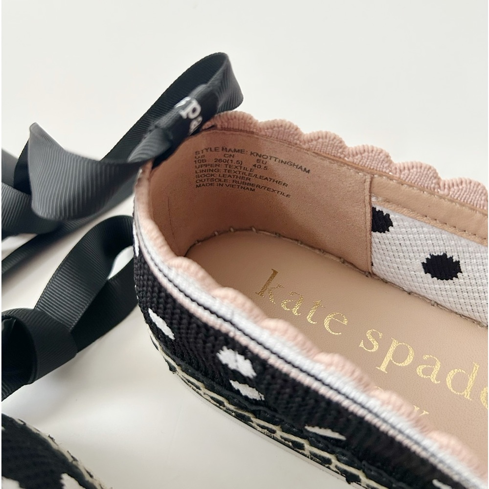 ♠️Kate Spade Knottingham Dots Knit Espadrilles Flats, Black NIB - Picture 12 of 15